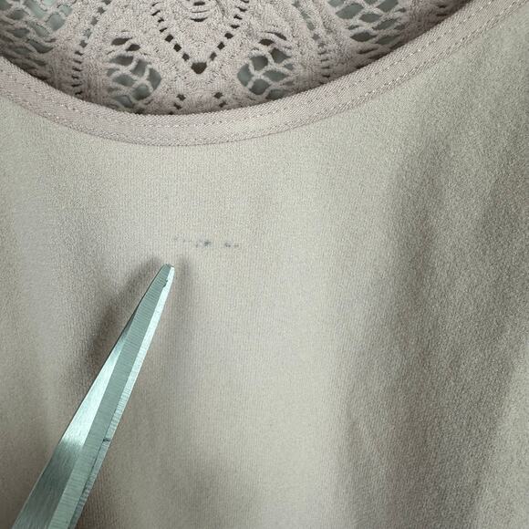 Free People Intimately Womens 3/4 Sleeve Lace Inset Stretch Blush Top Blouse M/L - Picture 8 of 9